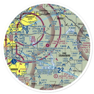 Twin Lakes Airport (2OK2) VFR Sectional Sticker (30 mile)