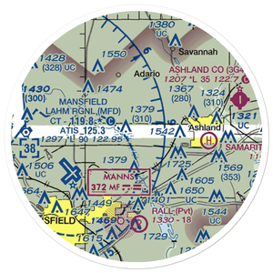 K & D Airways Airport (2OI8) VFR Sectional Sticker (20 mile)