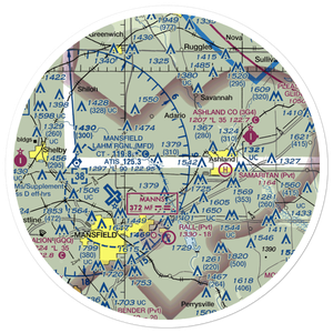K & D Airways Airport (2OI8) VFR Sectional Sticker (30 mile)