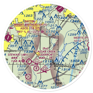 Air Jordan Airport (2OI2) VFR Sectional Sticker (20 mile)