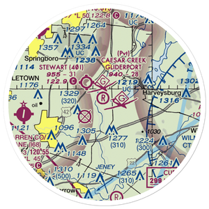 Caesar Creek Soaring Club Gliderport (2OH9) VFR Sectional Sticker (20 mile)