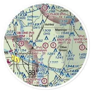 Bohannan Airport (2OH0) VFR Sectional Sticker (20 mile)