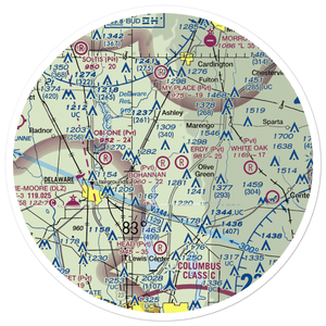 Bohannan Airport (2OH0) VFR Sectional Sticker (30 mile)