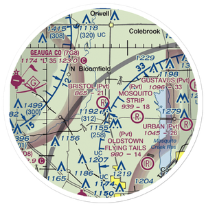 Bristol Airstrip (2OA1) VFR Sectional Sticker (20 mile)