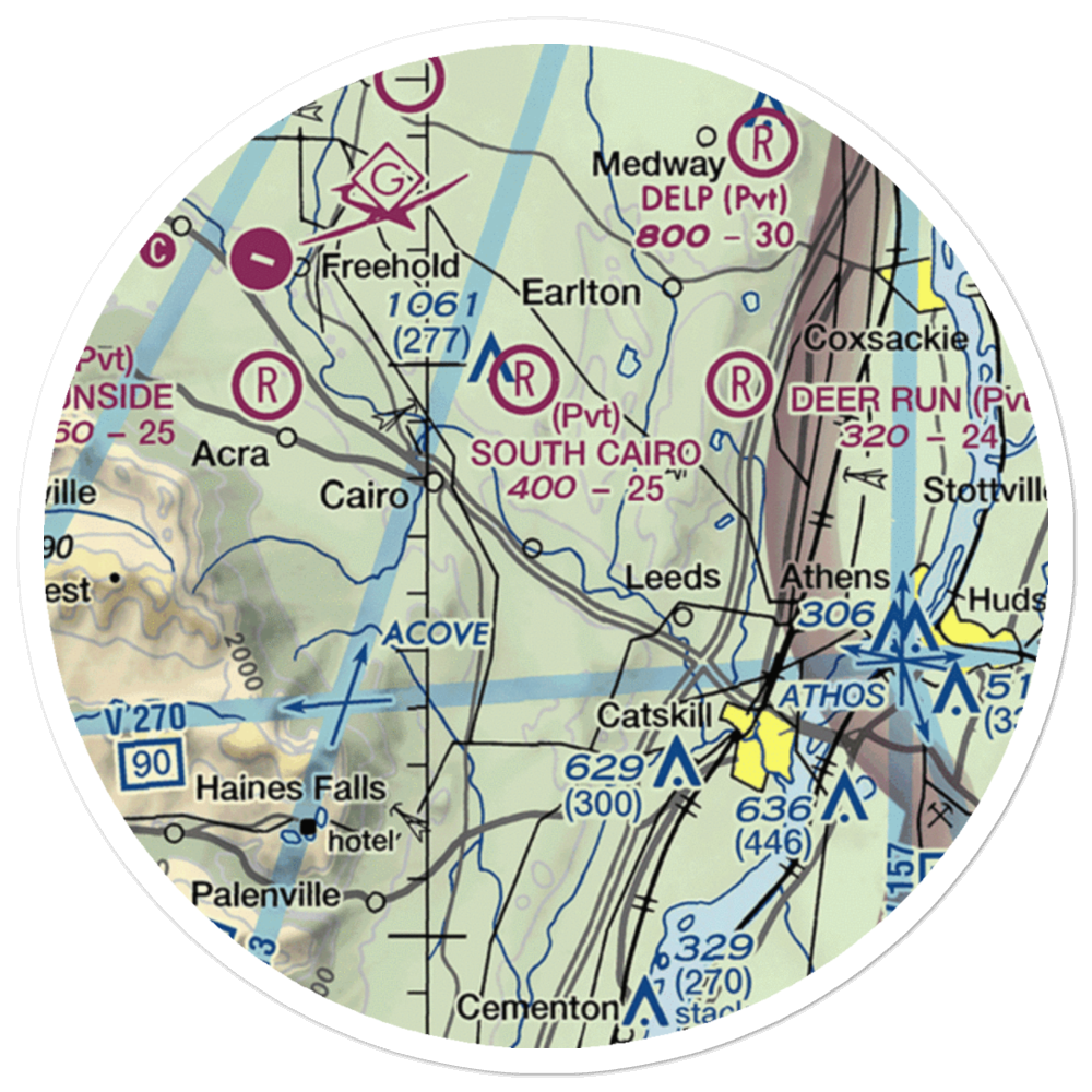 Catskill Valley Airpark (2NY0) VFR Sectional Sticker (20 mile) 