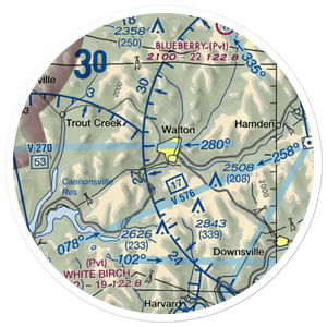 Walton Airport (2NK7) VFR Sectional Sticker (20 mile)