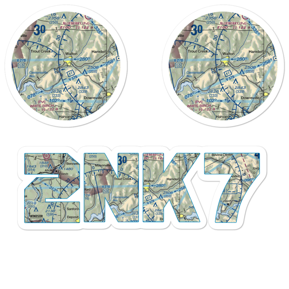 Walton Airport (2NK7) VFR Sectional Sticker Pack 