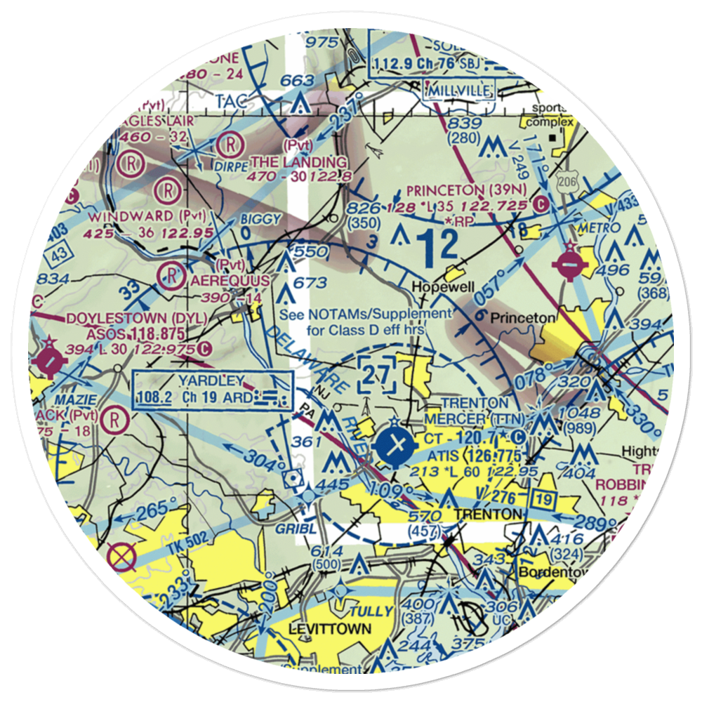 Weidel/Private/ Airport (2NJ3) VFR Sectional Sticker (30 mile) 