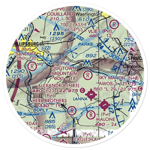 Jugtown Mountain Airport (2NJ1) VFR Sectional Sticker (20 mile)