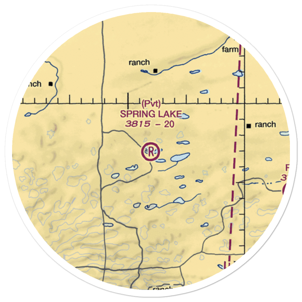 Spring Lake Airport (2NE4) VFR Sectional Sticker (20 mile) 