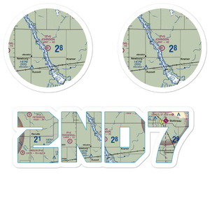 Johnson Airport (2ND7) VFR Sectional Sticker Pack