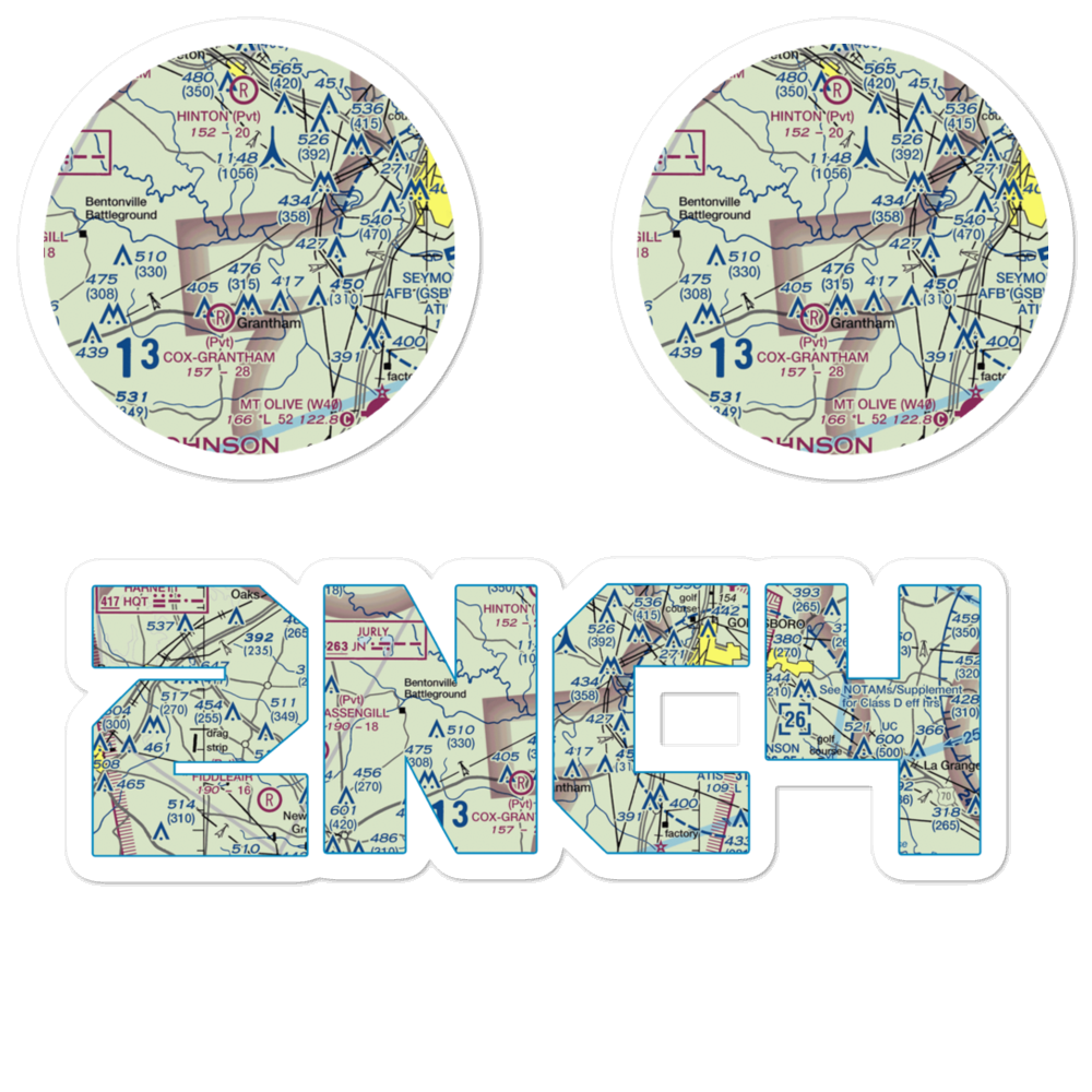 Scottbrook Farm Airport (2NC4) VFR Sectional Sticker Pack 