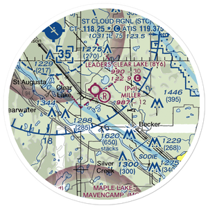 Miller Airport (2MY4) VFR Sectional Sticker (20 mile)
