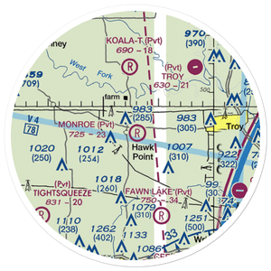 Monroe Field (2MU9) VFR Sectional Sticker (20 mile)