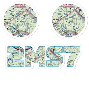 Puff Airpark (2MS7) VFR Sectional Sticker Pack