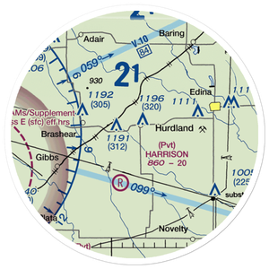 Hunziker Airport (2MO6) VFR Sectional Sticker (20 mile)