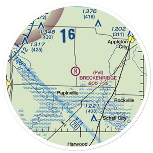 Breckenridge Airport (2MO4) VFR Sectional Sticker (20 mile)