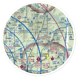 Northwood Airport (2MO2) VFR Sectional Sticker (30 mile)