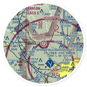 Bird Field (2MO1) VFR Sectional Sticker (20 mile)