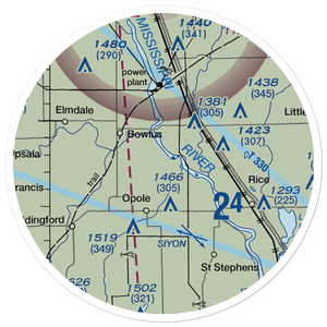 Fussy Airport (2MN7) VFR Sectional Sticker (20 mile)