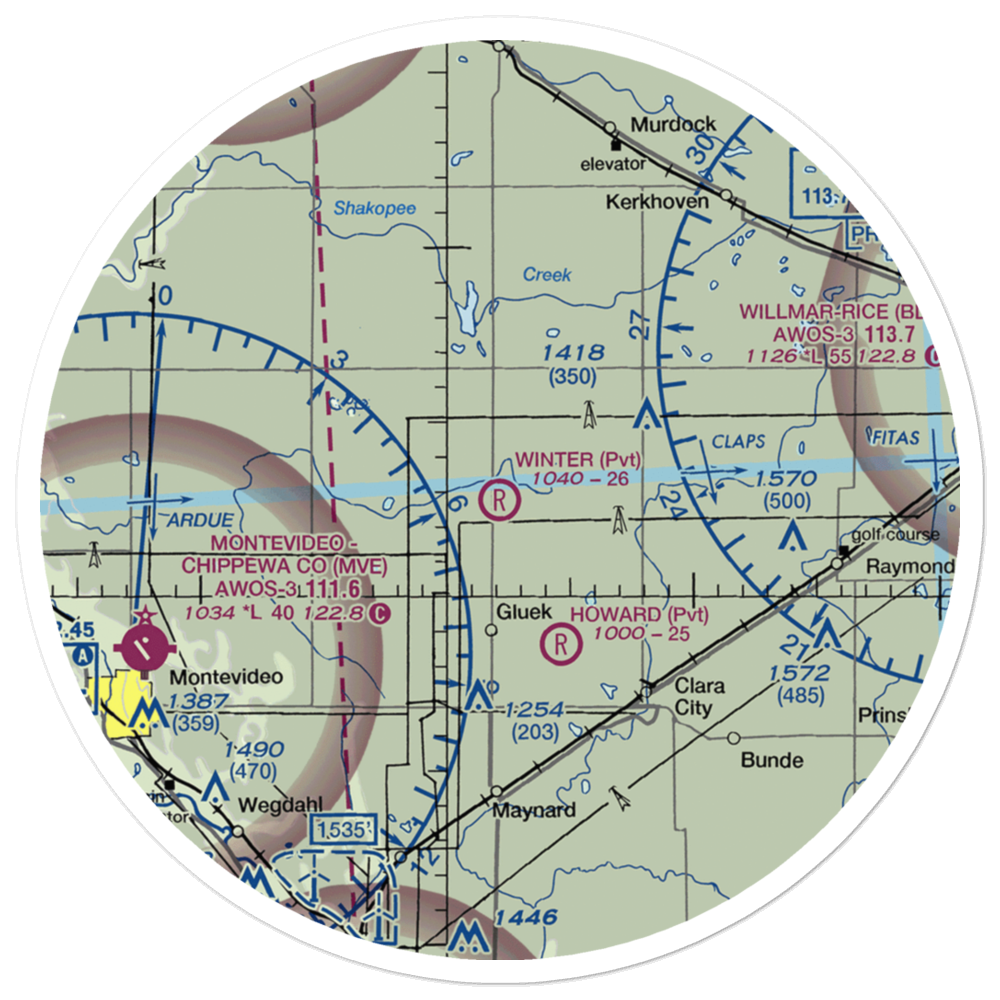 Winter Strip (2MN1) VFR Sectional Sticker (30 mile) 