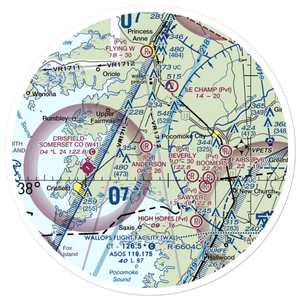Anderson Farm Airport (2MD0) VFR Sectional Sticker (30 mile)