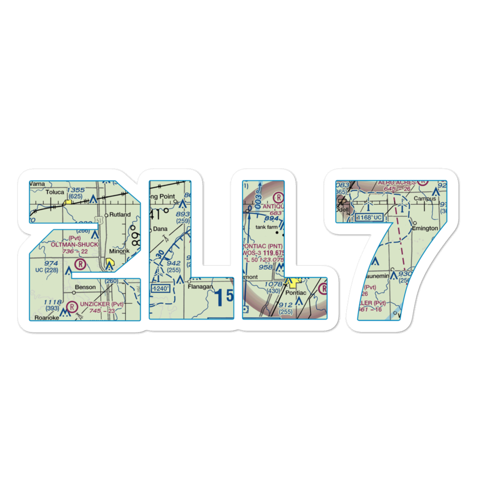 Adams Restricted Landing Area Number 2 (2LL7) VFR Sectional Sticker 