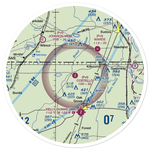 Costello Airport (2LA7) VFR Sectional Sticker (30 mile)