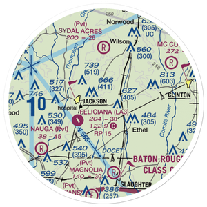 Howell 1 Airport (2LA6) VFR Sectional Sticker (20 mile)