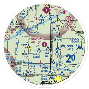 Reed Flying Service Inc Airport (2LA5) VFR Sectional Sticker (20 mile)