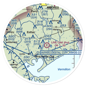 Exxon Intracoastal City Terminal Seaplane Base (2LA3) VFR Sectional Sticker (20 mile)