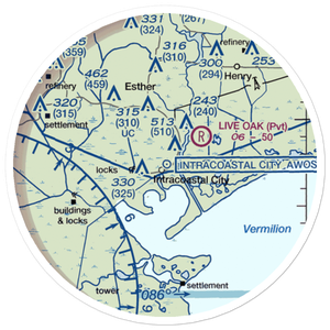Central Industries Airport (2LA0) VFR Sectional Sticker (20 mile)