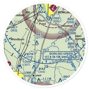 Plane-O-Field Airport (2KY3) VFR Sectional Sticker (20 mile)