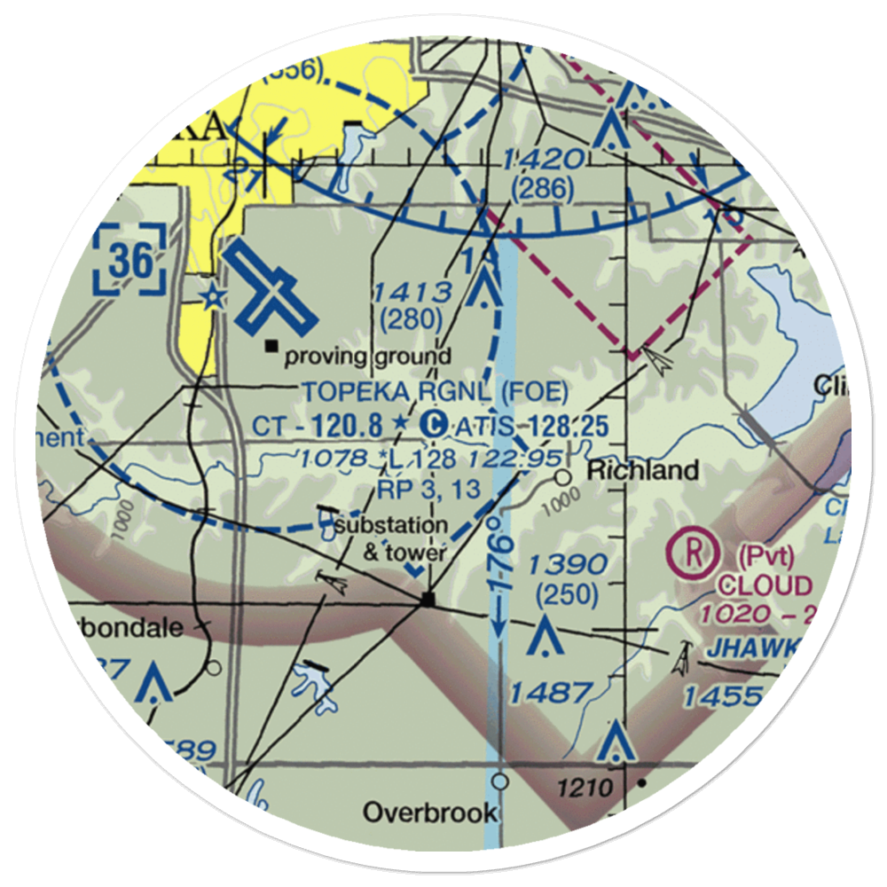 Starshire Farm Airport (2KS9) VFR Sectional Sticker (20 mile) 