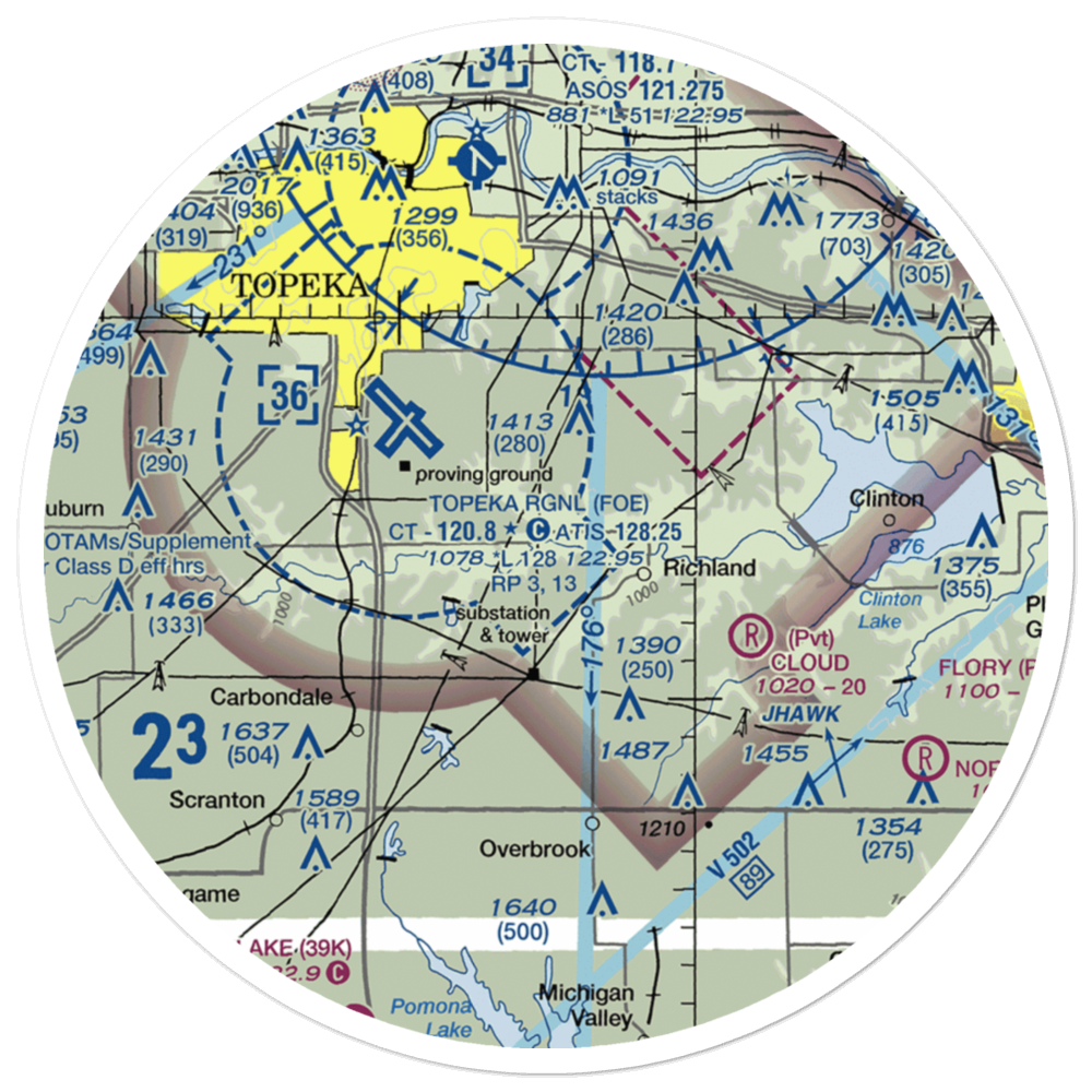 Starshire Farm Airport (2KS9) VFR Sectional Sticker (30 mile) 