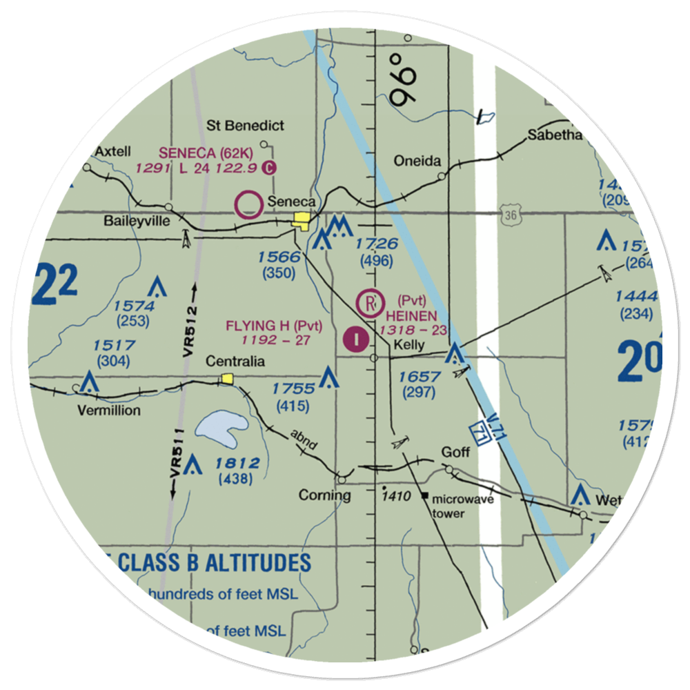 Flying H Airport (2KS6) VFR Sectional Sticker (30 mile) 