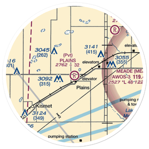 Plains Municipal Airport (2KS5) VFR Sectional Sticker (20 mile)