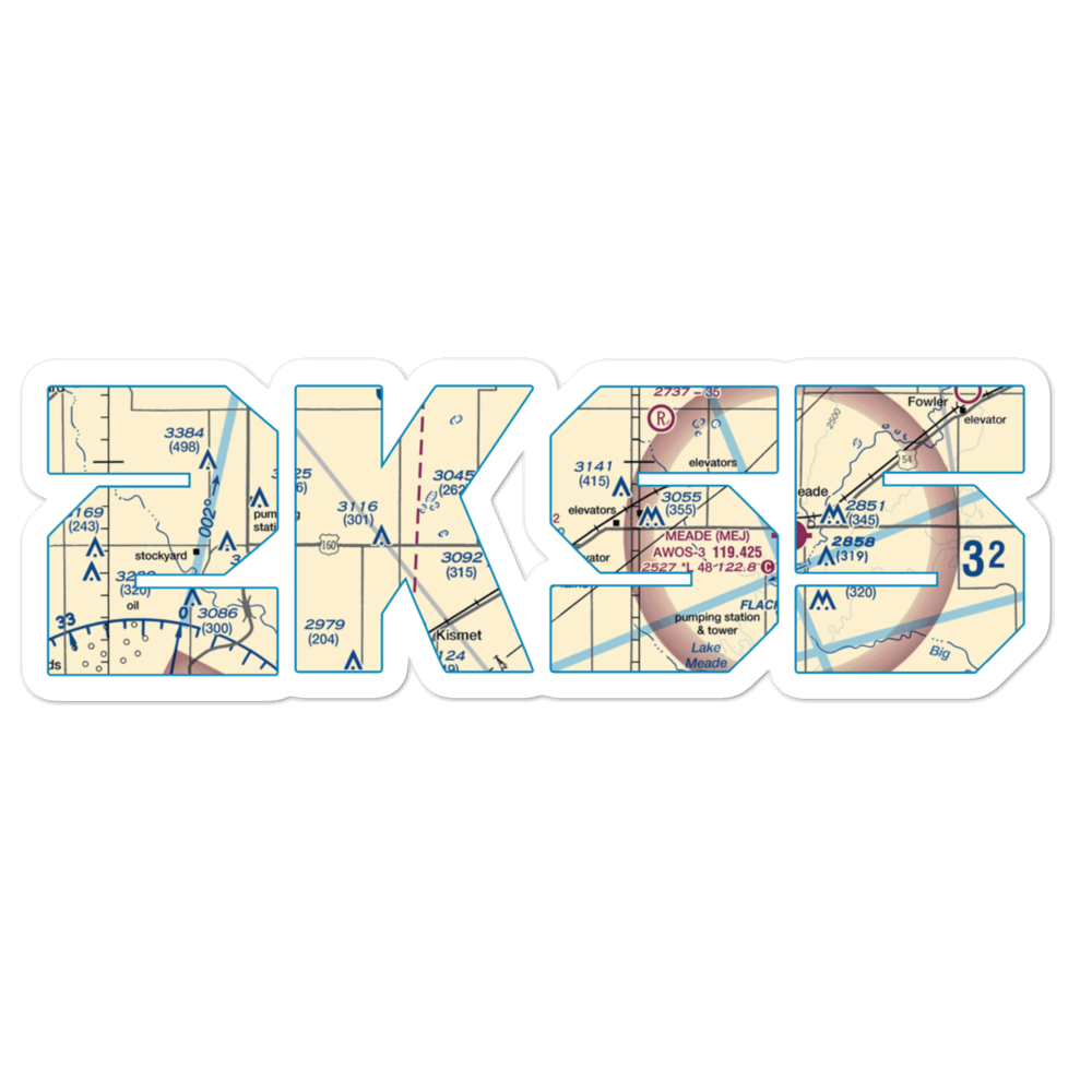 Plains Municipal Airport (2KS5) VFR Sectional Sticker 