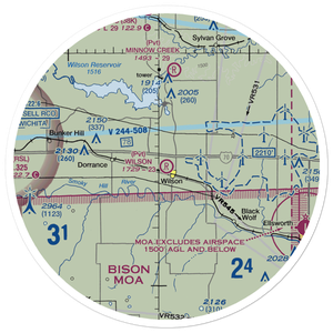 Wilson Airport (2KS3) VFR Sectional Sticker (30 mile)