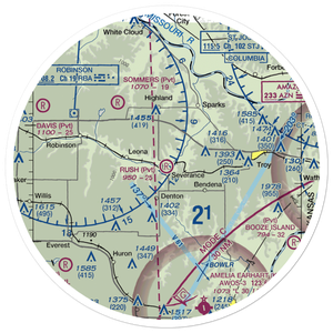 Rush Airport (2KS1) VFR Sectional Sticker (30 mile)
