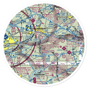 Alba Vineyard Balloonport (2JY7) VFR Sectional Sticker (30 mile)