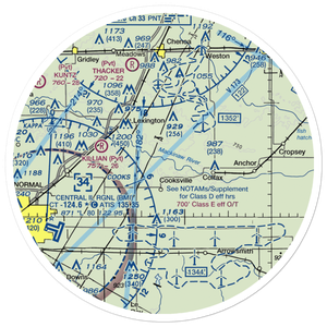 Schertz Aerial Service - Cooksville Airport (2IS9) VFR Sectional Sticker (30 mile)