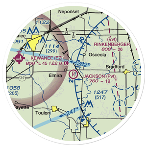 Jackson Field (2IS3) VFR Sectional Sticker (20 mile)