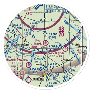 Skip's Place Airport (2IN0) VFR Sectional Sticker (20 mile)