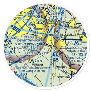 Ben Emge Airport (2IL7) VFR Sectional Sticker (20 mile)