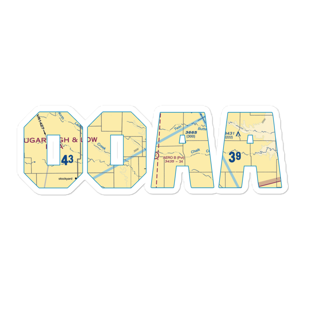 Aero B Ranch Airport (00AA) VFR Sectional Sticker 