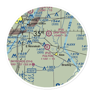 Fulton Airport (00AS) VFR Sectional Sticker (20 mile)