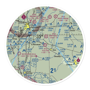 Fulton Airport (00AS) VFR Sectional Sticker (30 mile)