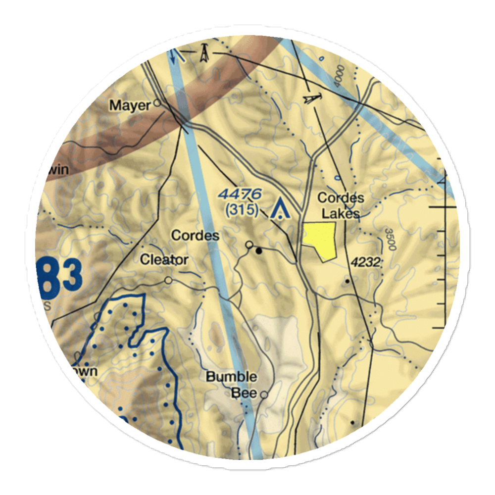 Cordes Airport (00AZ) VFR Sectional Sticker (20 mile) 