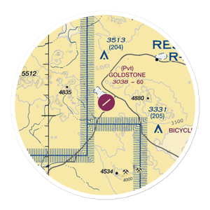 Goldstone /Gts/ Airport (00CA) VFR Sectional Sticker (20 mile)